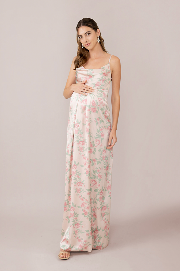 Maternity Skye Satin Floral Print Dress Maternity Skye Satin Floral Print Dress