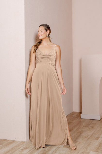 Maternity Skye Velvet Dress | Made To Order | Champagne