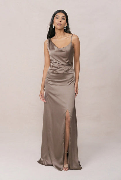 Maxine Satin Dress | Made To Order | Truffle