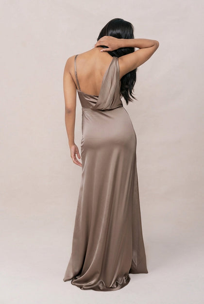 Maxine Satin Dress | Made To Order | Truffle