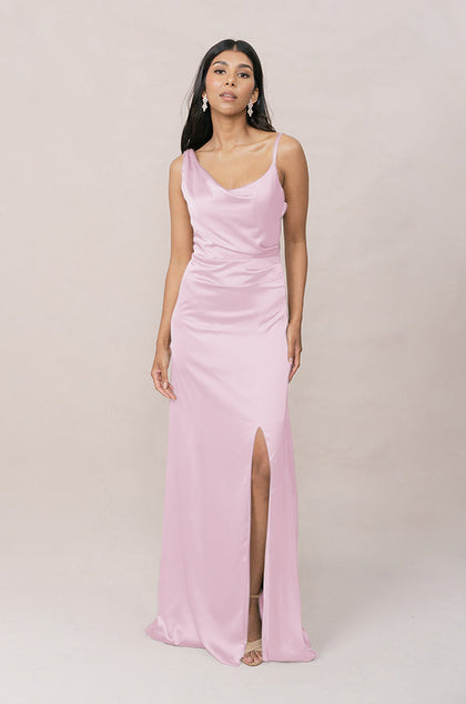 Maxine Satin Dress | Made To Order | Baby Pink