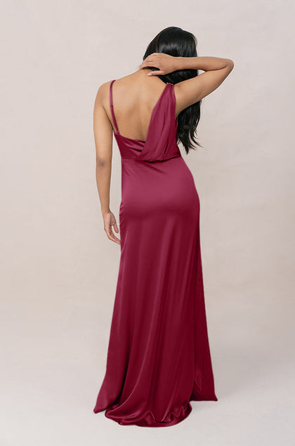 Maxine Satin Dress | Made To Order | Berry