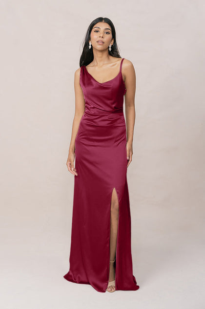Maxine Satin Dress | Made To Order | Berry