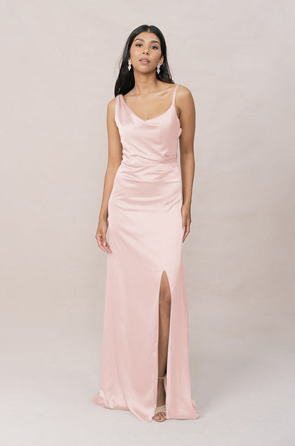 Maxine Satin Dress | Made To Order | Blush