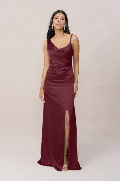 Maxine Satin Dress | Made To Order | Cabernet