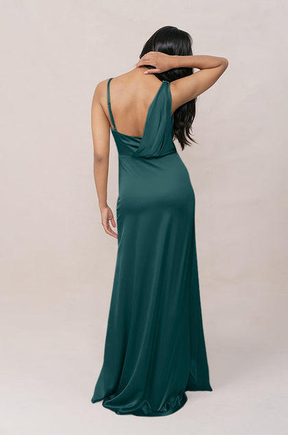 Maxine Satin Dress | Made To Order | Classic Emerald