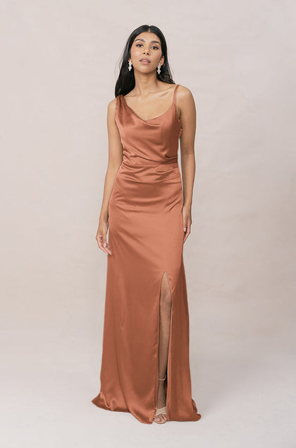 Maxine Satin Dress | Made To Order | Copper