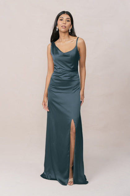Maxine Satin Dress | Made To Order | Eucalyptus