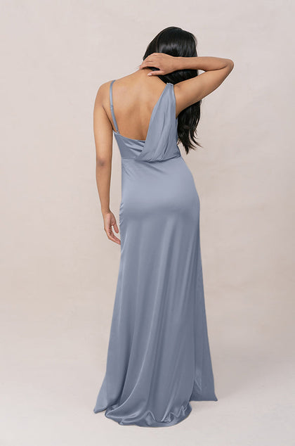 Maxine Satin Dress | Made To Order | French Blue