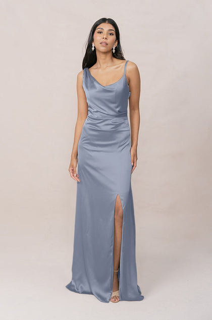 Maxine Satin Dress | Made To Order | French Blue