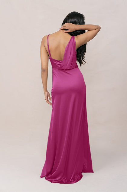Maxine Satin Dress | Made To Order | Fuchsia
