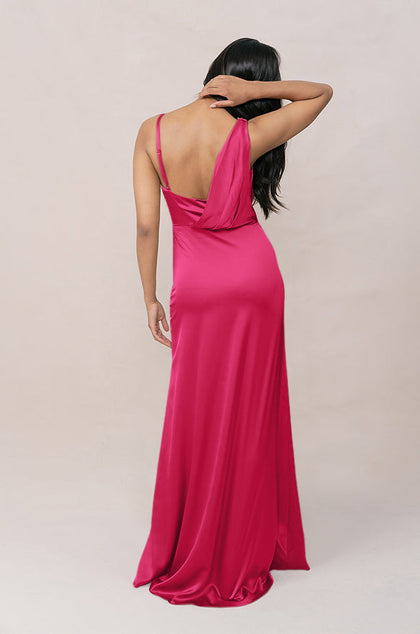 Maxine Satin Dress | Made To Order | Hot Pink