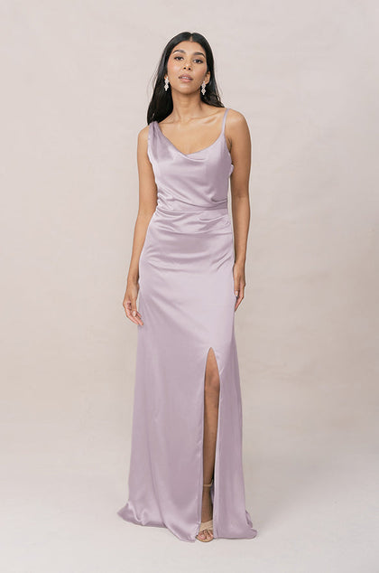 Maxine Satin Dress | Made To Order | Lilac