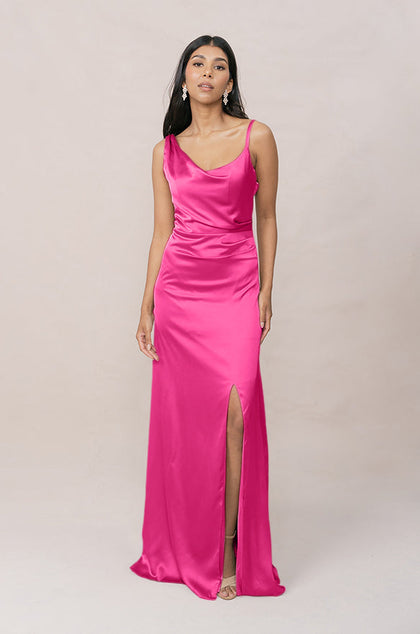 Maxine Satin Dress | Made To Order | Malibu Pink