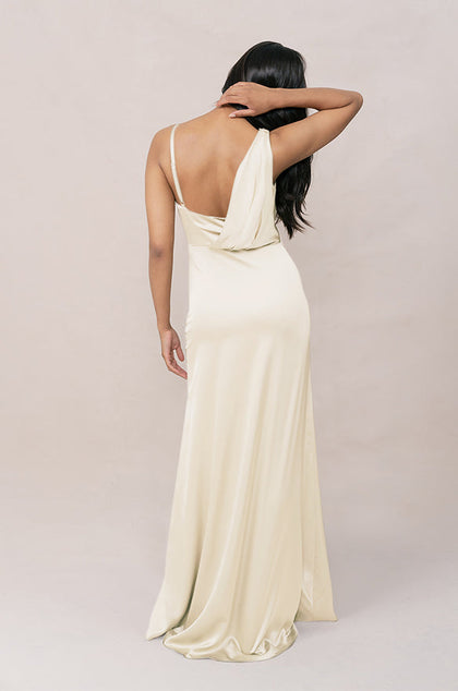 Maxine Satin Dress | Made To Order | Pale Yellow