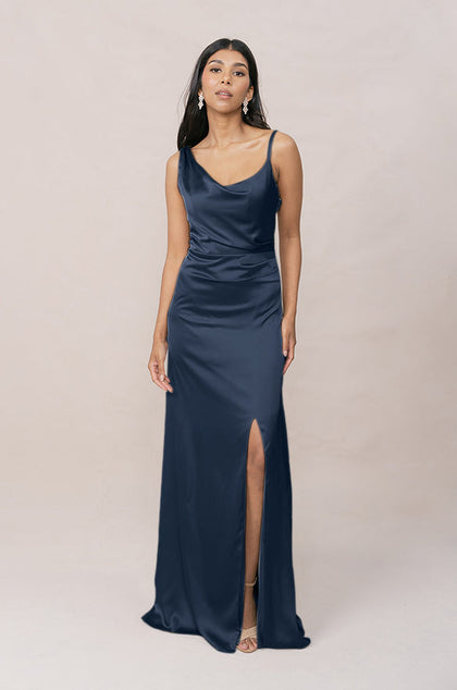 Maxine Satin Dress | Made To Order | Romantic Blue