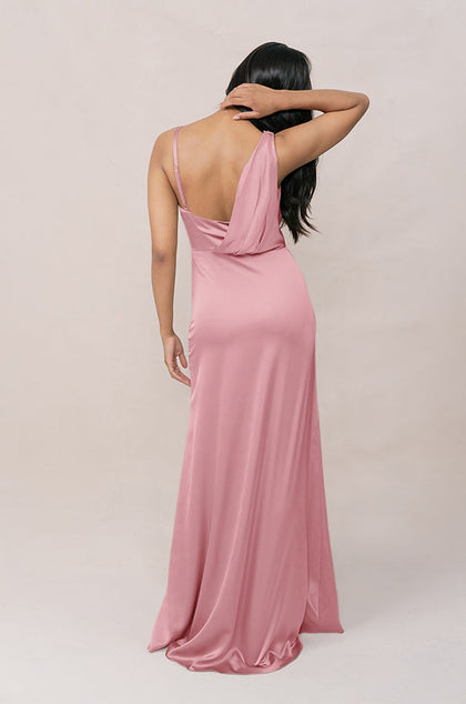 Maxine Satin Dress | Made To Order | Rosette