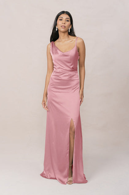 Maxine Satin Dress | Made To Order | Rosette