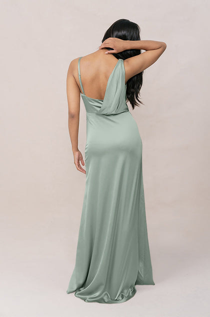 Maxine Satin Dress | Made To Order | Sage