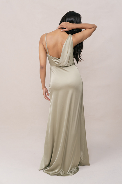Maxine Satin Dress | Made To Order | Sage