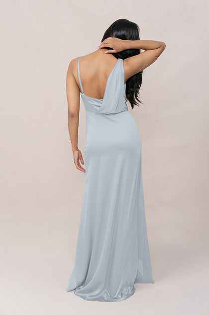Maxine Satin Dress | Made To Order | Sky Blue