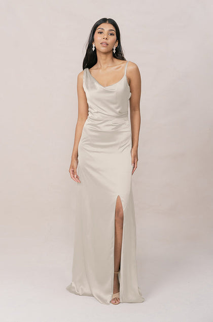 Maxine Satin Dress | Made To Order | Soft Champagne