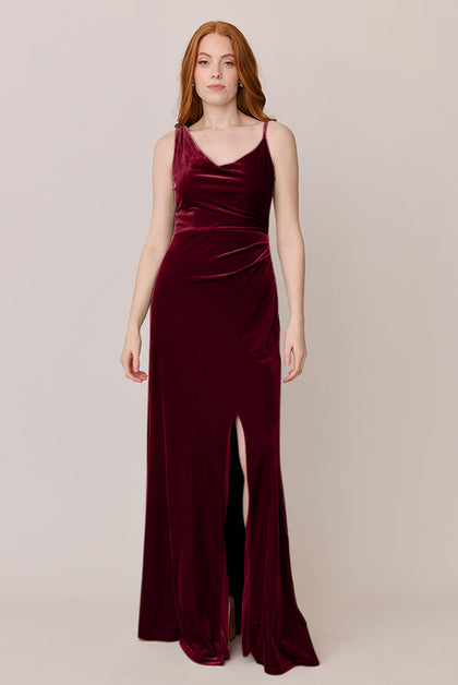 Maxine Velvet Dress | Made To Order | Burgundy