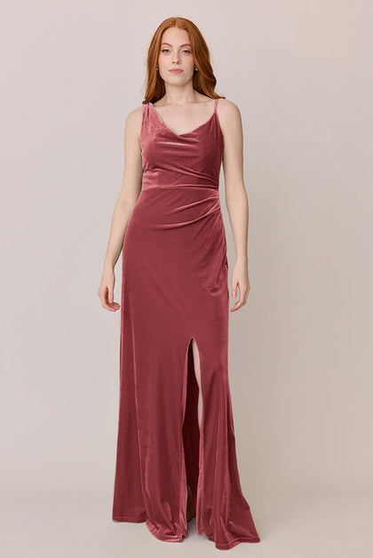 Maxine Velvet Dress | Made To Order | Dusty Rose