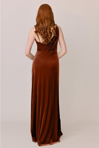 Maxine Velvet Dress | Made To Order | Rust