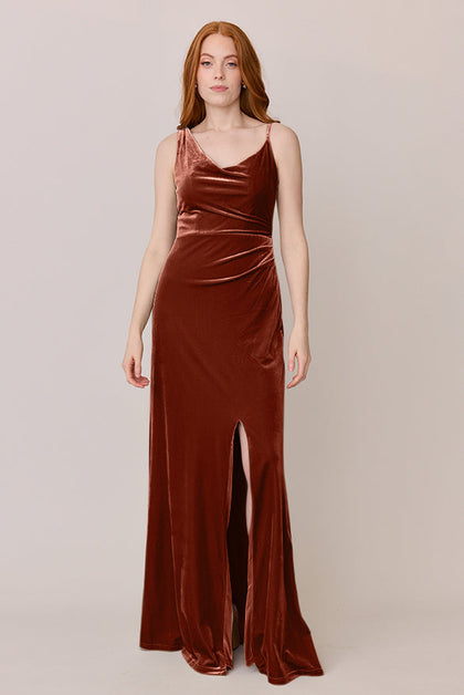 Maxine Velvet Dress | Made To Order | Terracotta