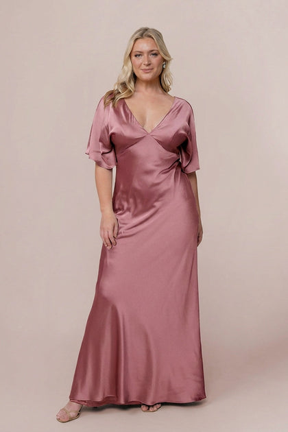 Maya Satin Dress | Made To Order | Raspberry