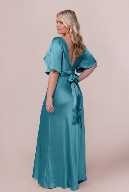 Maya Satin Dress | Made To Order | Turquoise