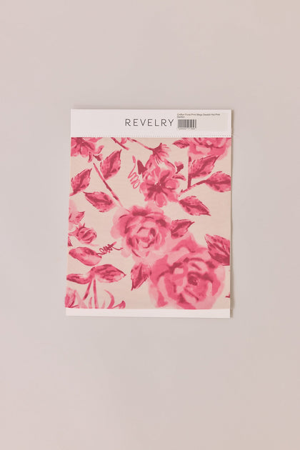 Chiffon Floral Print Mega Swatch | Hot Pink Garden