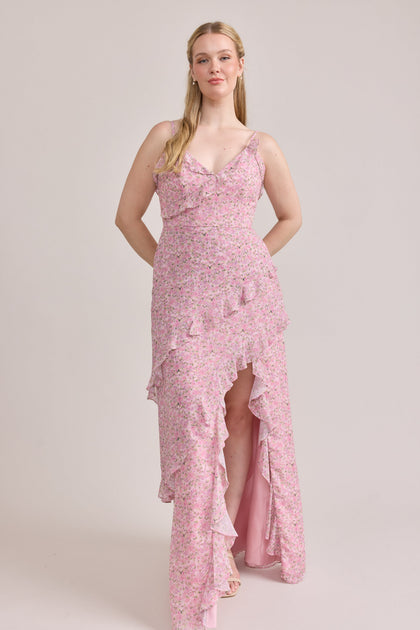 Chiffon Floral Print Mega Swatch | Perfect Pink Posey