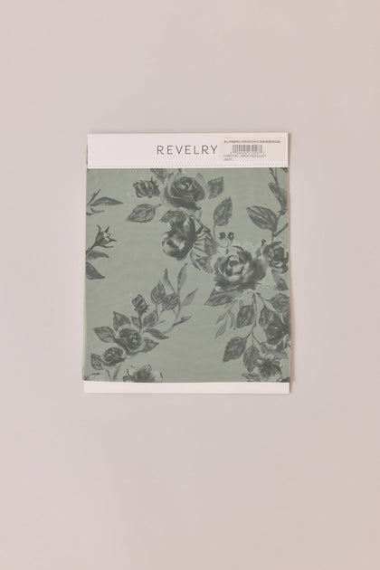 Chiffon Floral Print Mega Swatch | Sage Bouquet