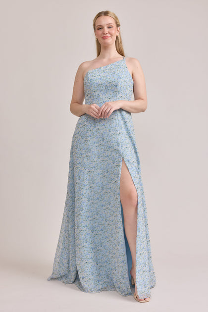 Chiffon Floral Print Mega Swatch | Sky Blue Multi Posey