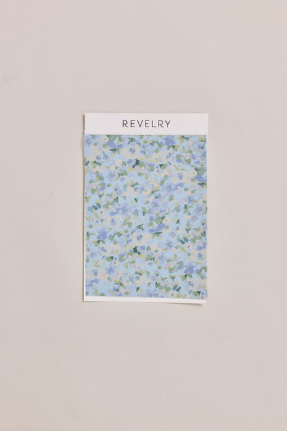 Chiffon Floral Print Mega Swatch | Sky Blue Multi Posey