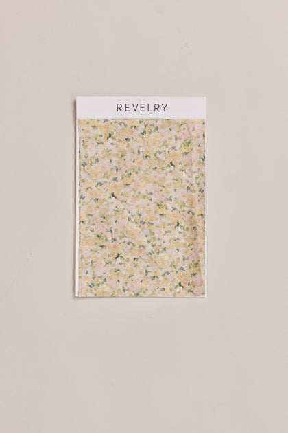 Chiffon Floral Print Mega Swatch | Yellow Posey