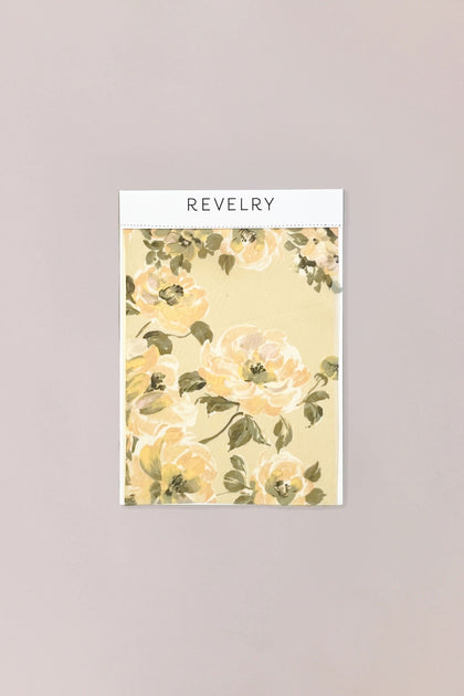 Chiffon Floral Print Mega Swatch | Pale Yellow Blossom