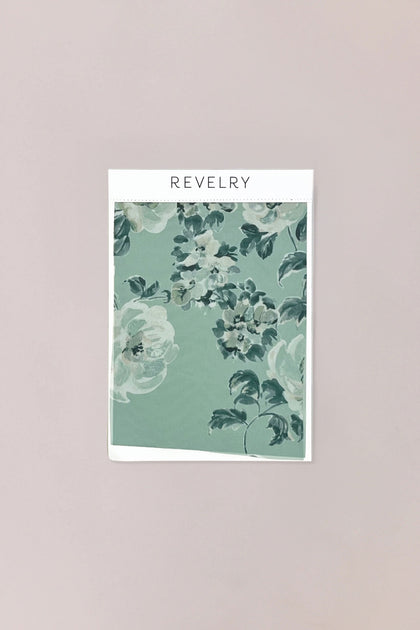 Chiffon Floral Print Mega Swatch | Sage Blossom