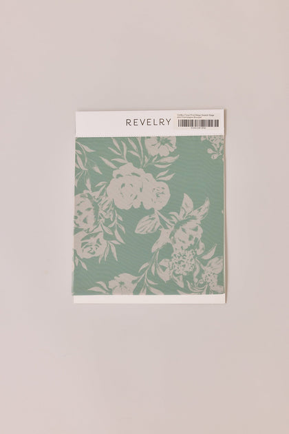 Chiffon Floral Print Mega Swatch | Sage and Champagne Bouquet