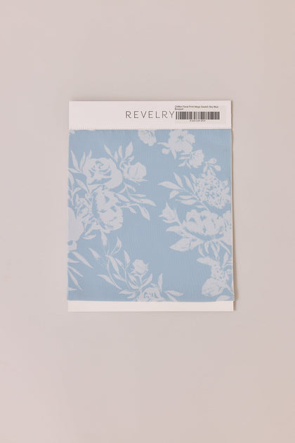 Chiffon Floral Print Mega Swatch | Sky Blue Bouquet