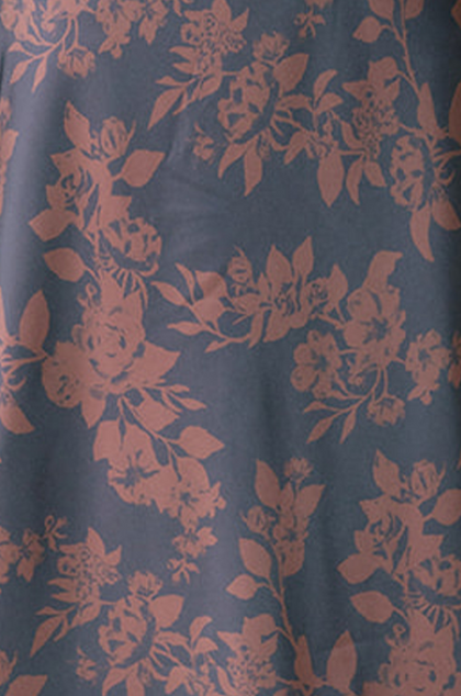 Pre-Cut Satin Floral Print Fabric By Yard | Mahogany Bouquet