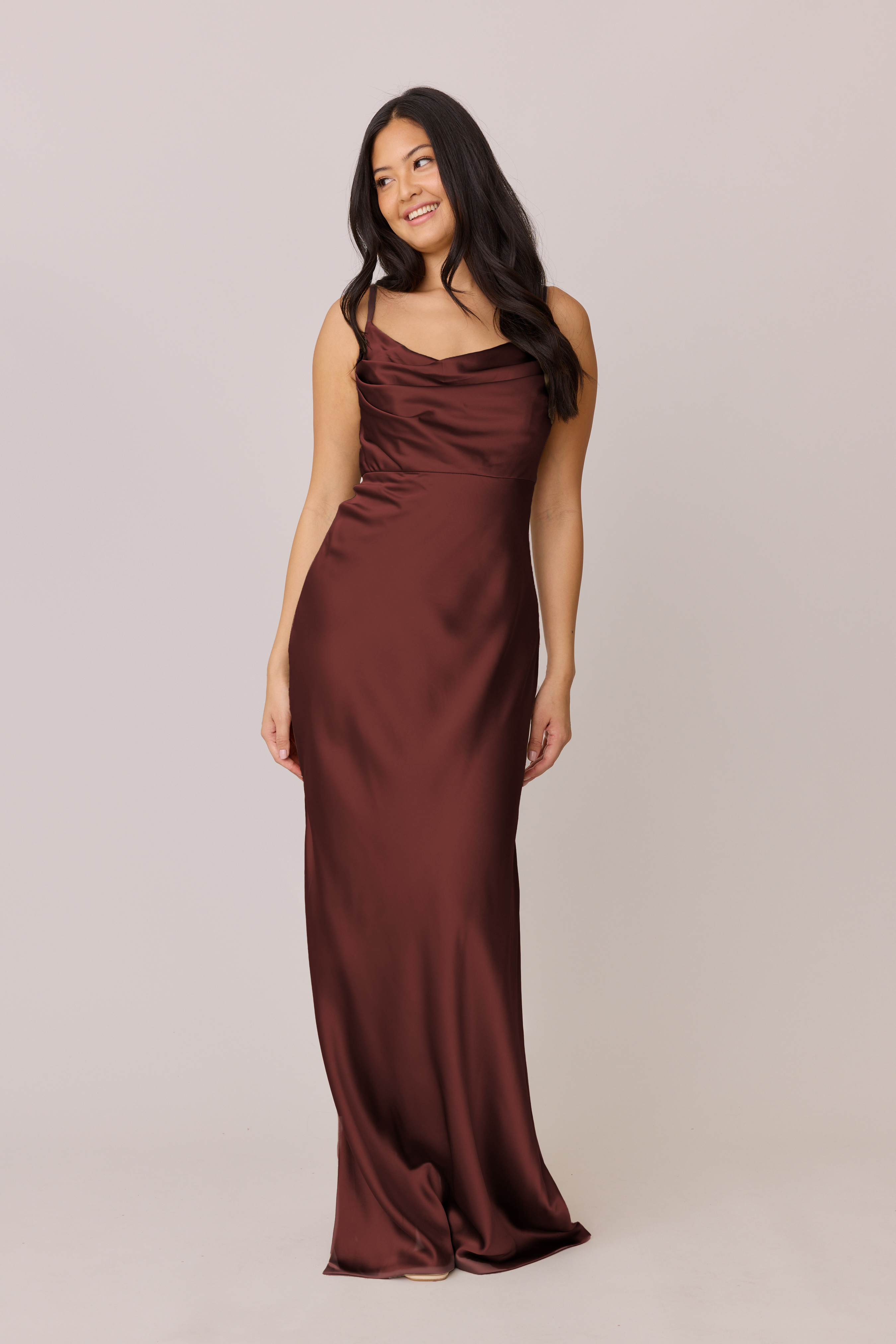 mahogany bridesmaid dress Kennedy Blue Lydia bridesmaid dress