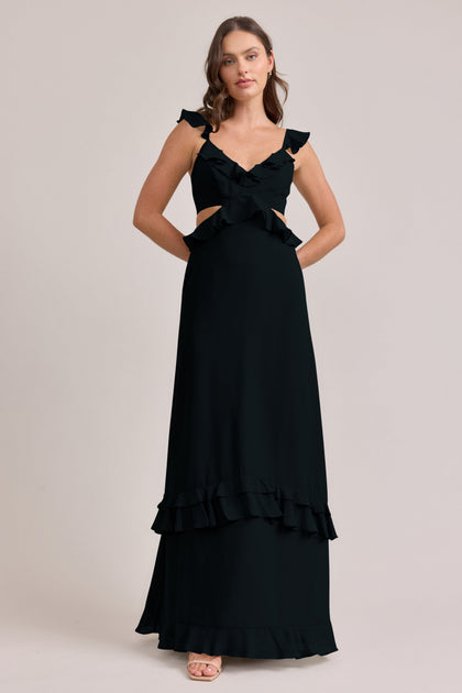 Mia Chiffon Dress | Made To Order | Black