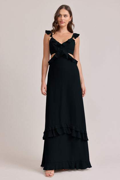 Mia Chiffon Dress | Made To Order | Black