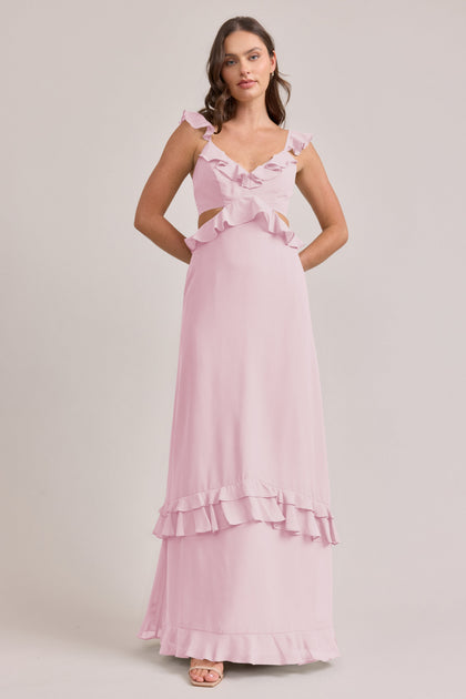 Mia Chiffon Dress | Made To Order | Blush Pink