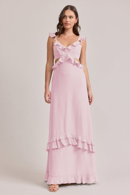 Mia Chiffon Dress | Made To Order | Blush Pink