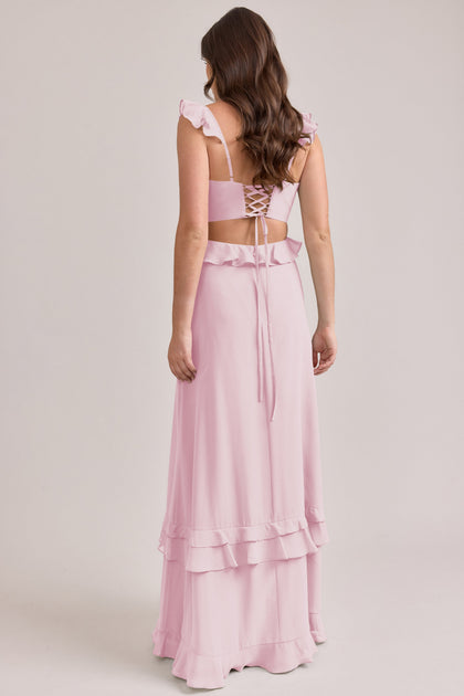 Mia Chiffon Dress | Made To Order | Blush Pink