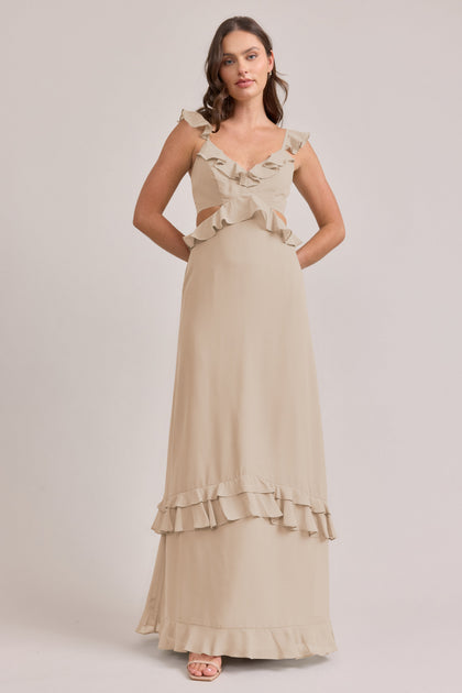 Mia Chiffon Dress | Made To Order | Champagne